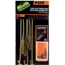 FOX Edges Trans Khaki Tubing Leadclip Rigs x 3 inc Kwik Change Kit CAC579